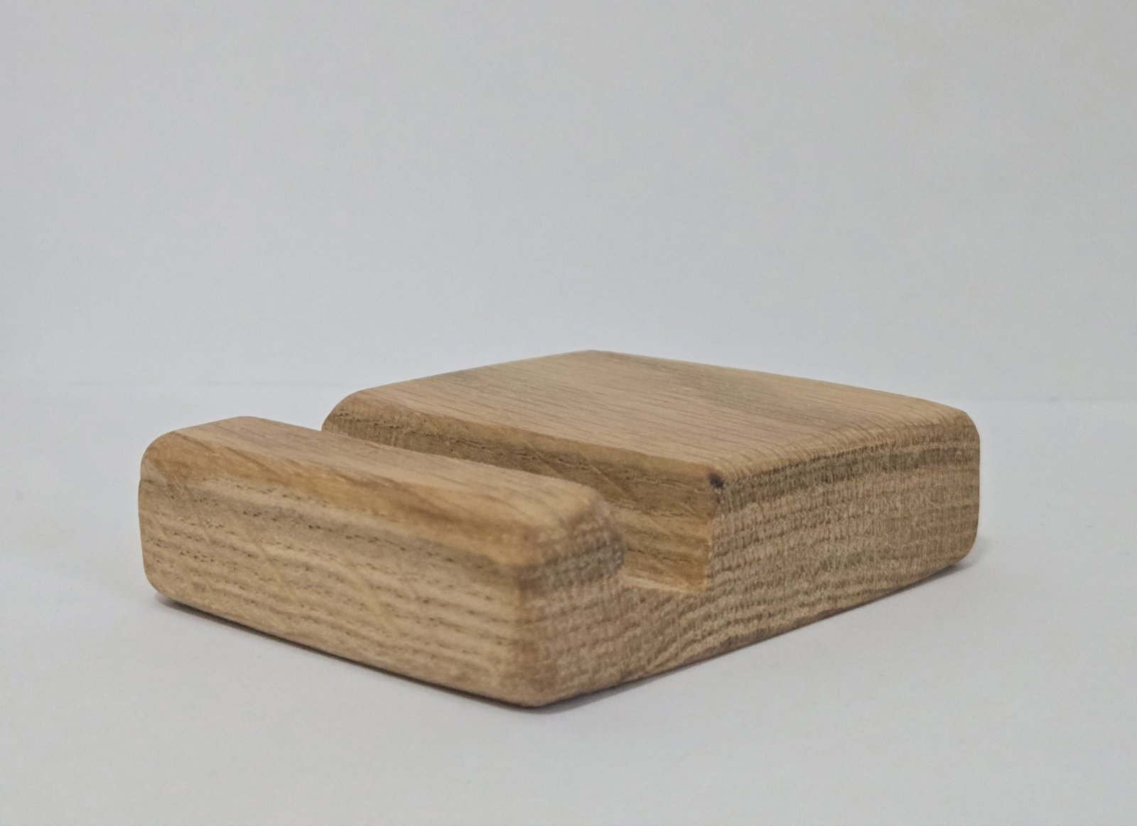 Handcrafted Solid Wood Phone Stand — Minimalist Desk Accessory