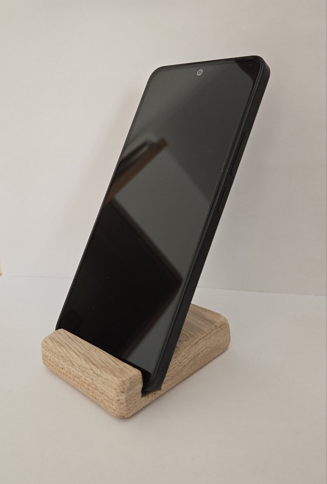 Handcrafted Solid Wood Phone Stand — Minimalist Desk Accessory